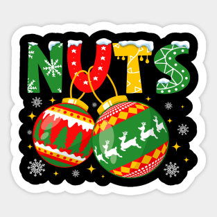 Nuts Christmas Matching Couple Chestnuts Sticker